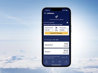 Mit der FlyNet® App einfacher Internetzugang für Lufthansa Passagiere