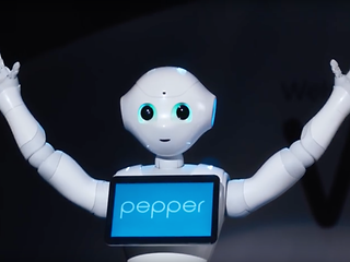 Pepper, a humanoid robot by Aldebaran.
