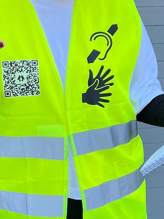 Yellow vest with inscription