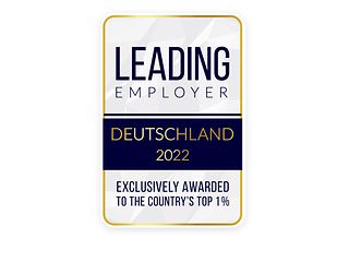 award sign for Leading Employer 2022