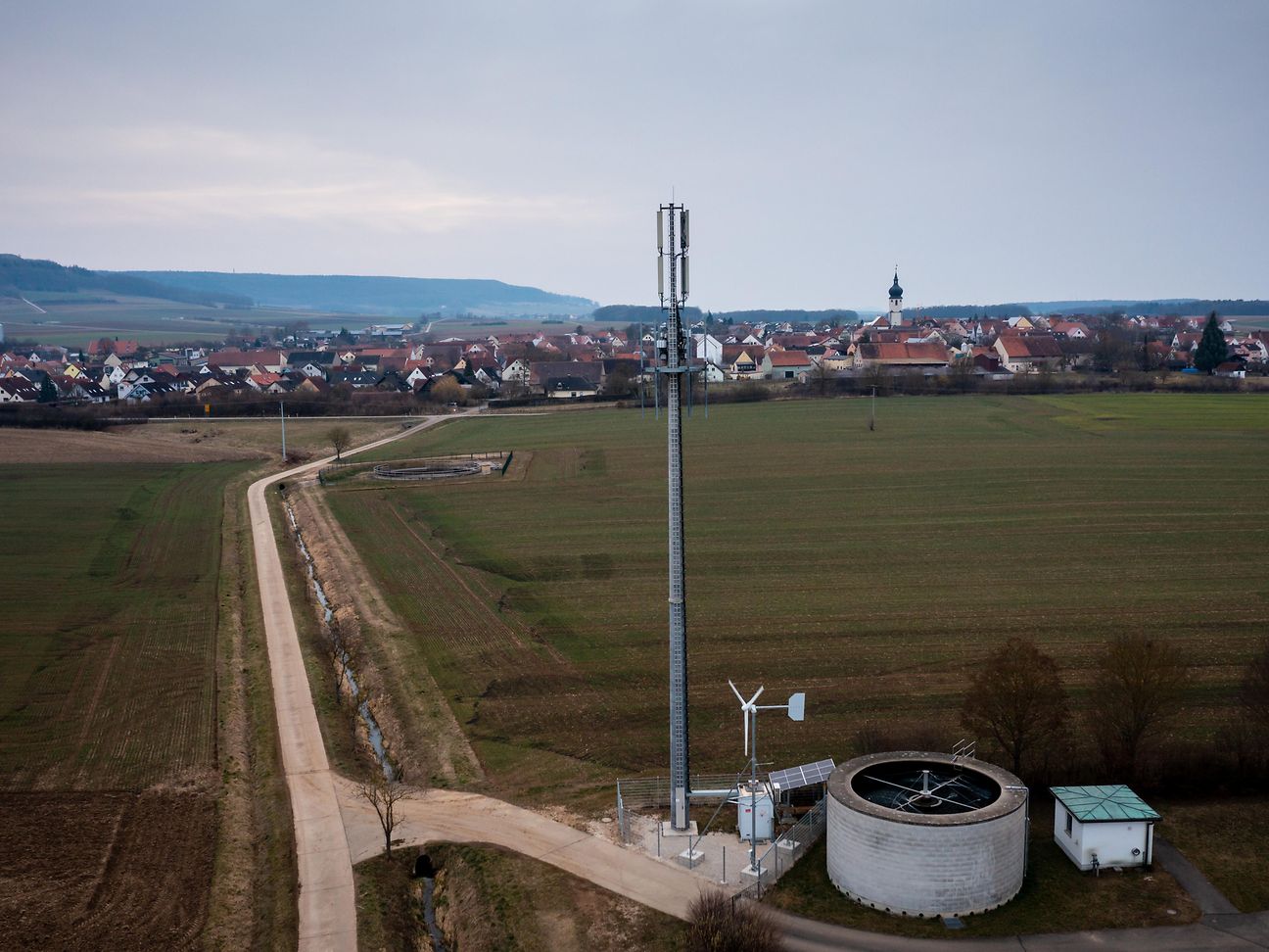 Radio site powered by wind and solar power