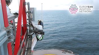 Installation of an EAN antenna on an oil rig in the North Sea by Tampnet.