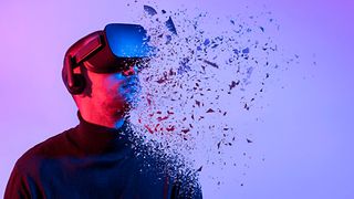 A virtual world that the user experiences with VR glasses