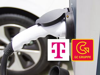  Abbildung Elektroladeinfrastruktur, Logo der Partner Telekom und GC-Gruppe