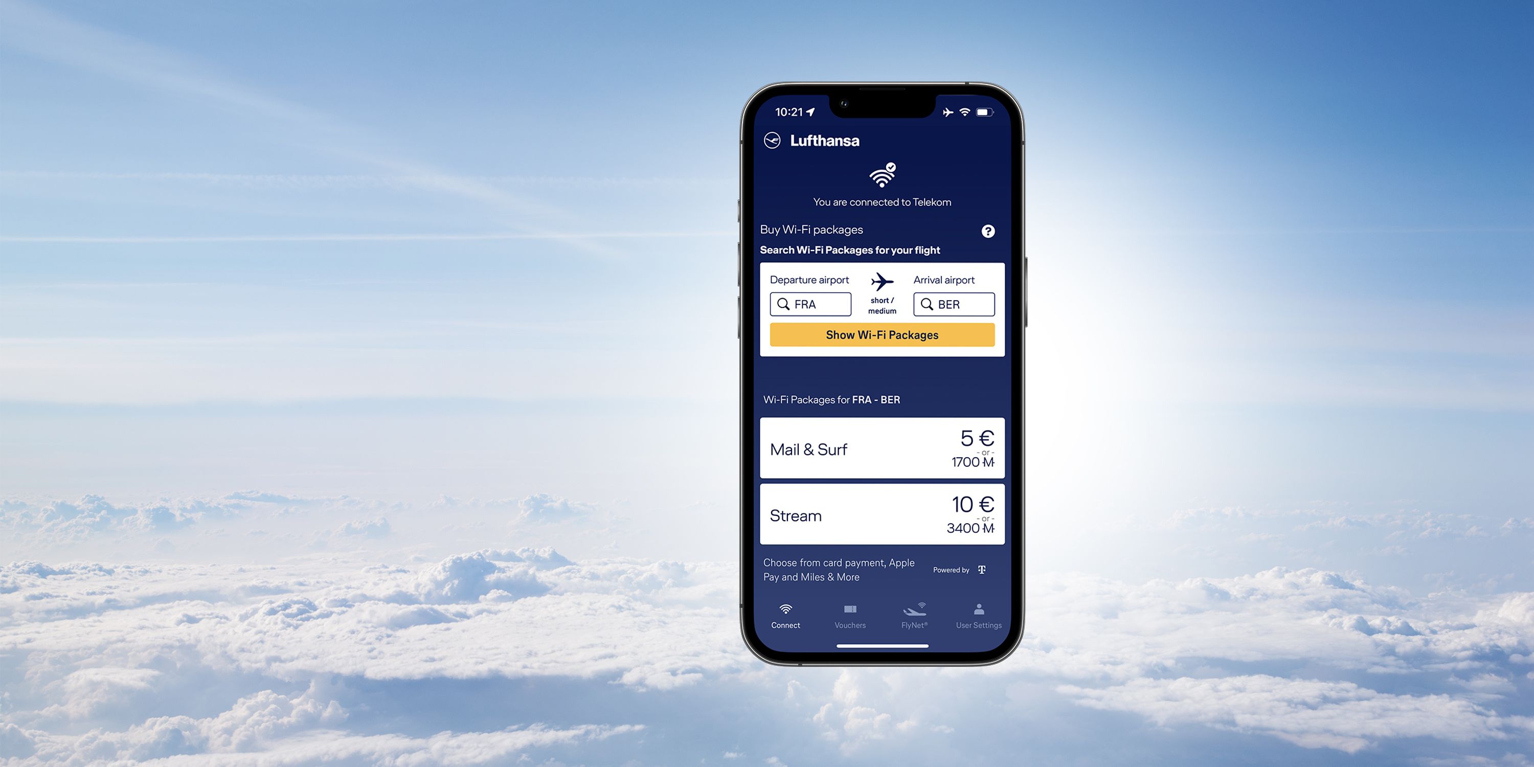 Easy Internet access for Lufthansa passengers With the FlyNet® app | Deutsche