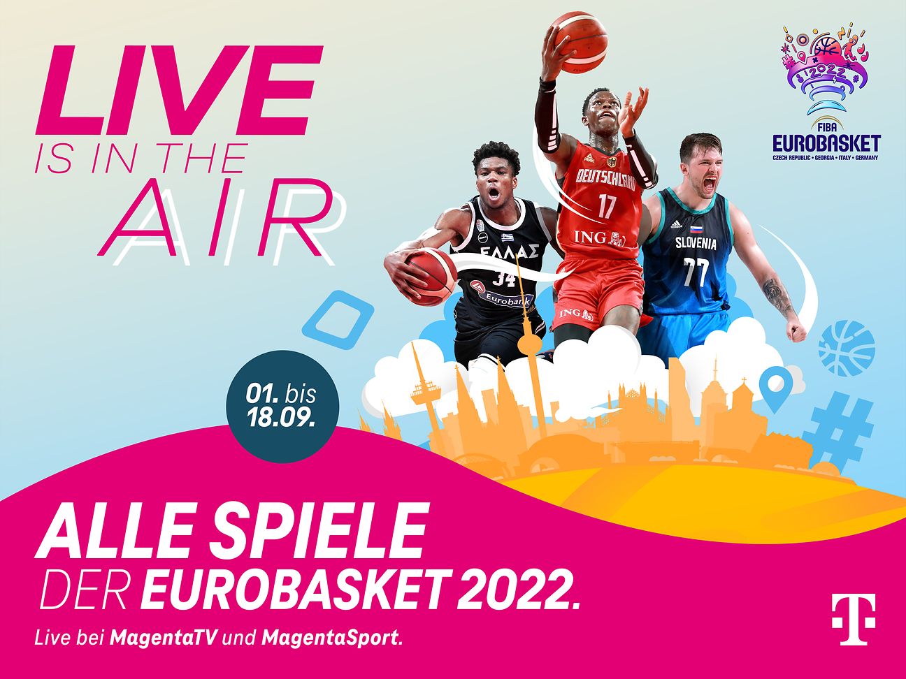 Die Basketball Europameisterschaft 2022 live bei MagentaSport Deutsche Telekom