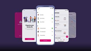 The magenta Zuhause App.