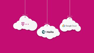Logos Deutsche Telekom, Haiilo, Google Cloud