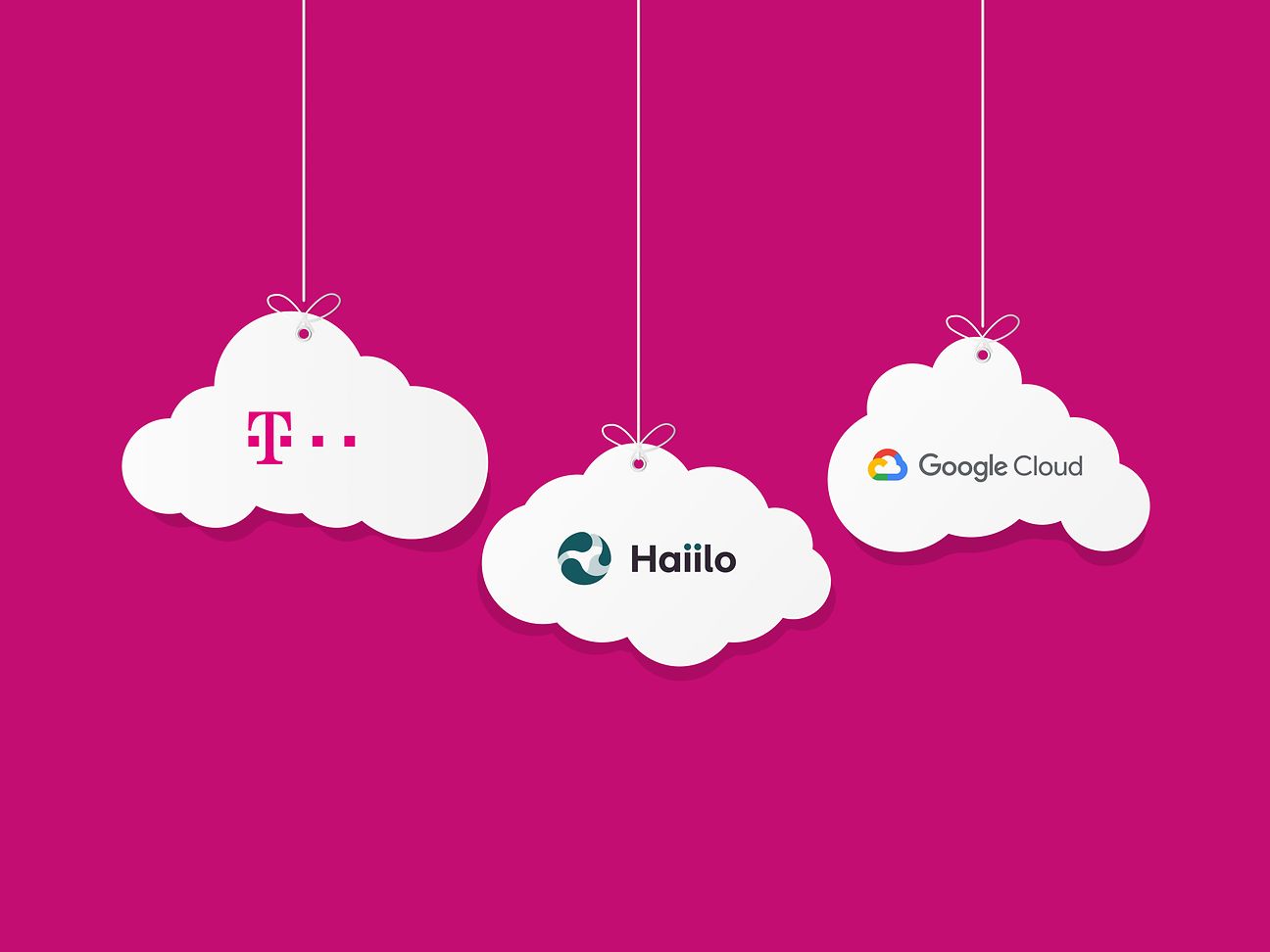 Logos Deutsche Telekom, Haiilo, Google Cloud