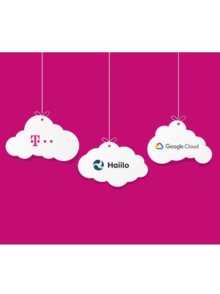Logos Deutsche Telekom, Haiilo, Google Cloud