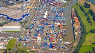 Luftaufnahme von logport I, Duisburger Hafen