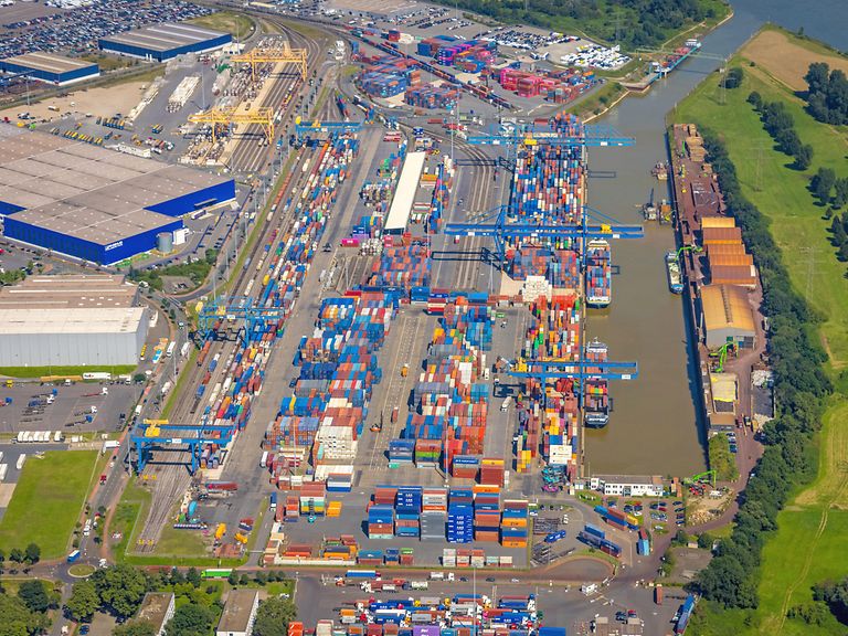 aerial view of logport I, Port of Duisburg