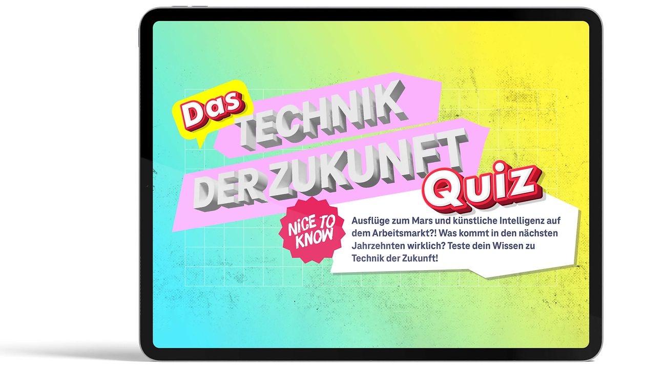 Tablet mit Screen des Quiz