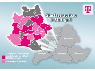 Ausbaukarte für die Landeshauptstadt Stuttgart. 