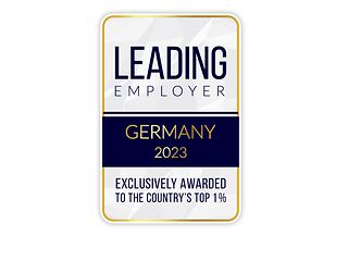 Leading Employer Deutschland 2023 Exlusively Awarded to the Country`s Top 1 Prozent