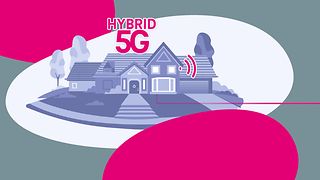 Graphic with Hybrid 5G lettering