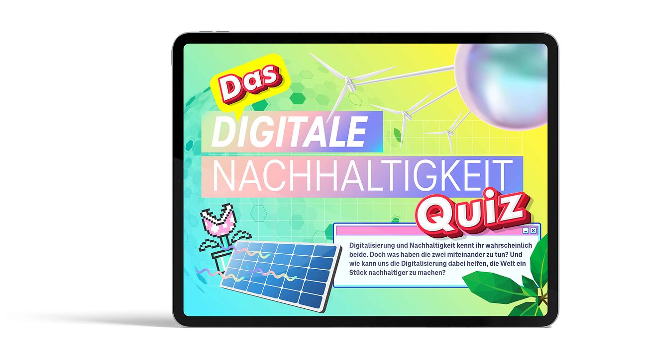 Tablet mit Screen des Quiz