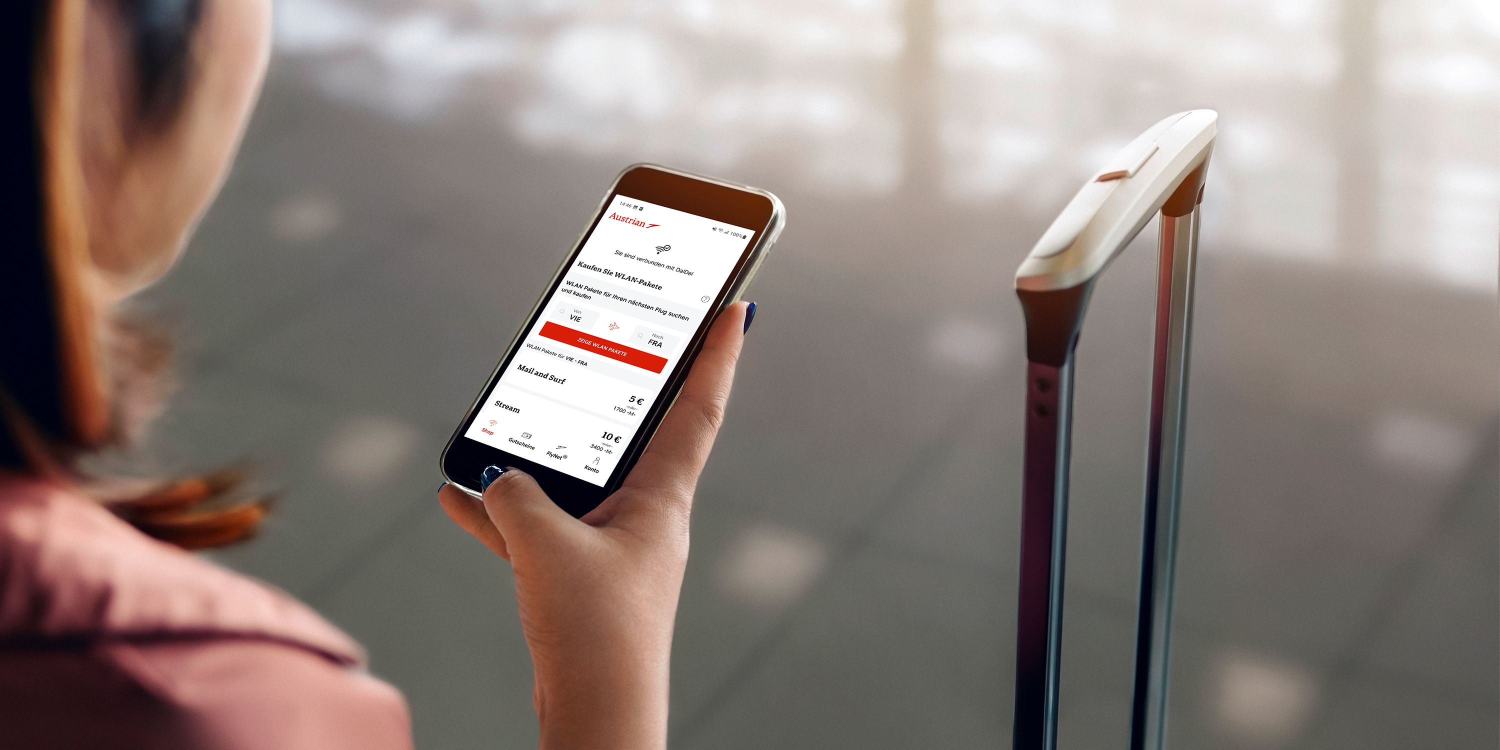 Einfacher Online im Flieger Austrian Airlines und Telekom starten