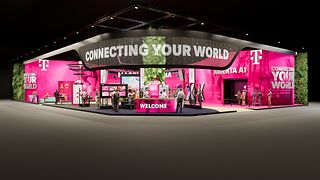 Lettering for the MWC. With Deutsche Telekom's brand promise: Connecting your World.