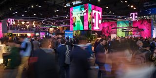 Der Telekom Messestand auf dem MWC Barcelona 2023.