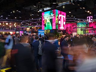 Der Telekom Messestand auf dem MWC Barcelona 2023.