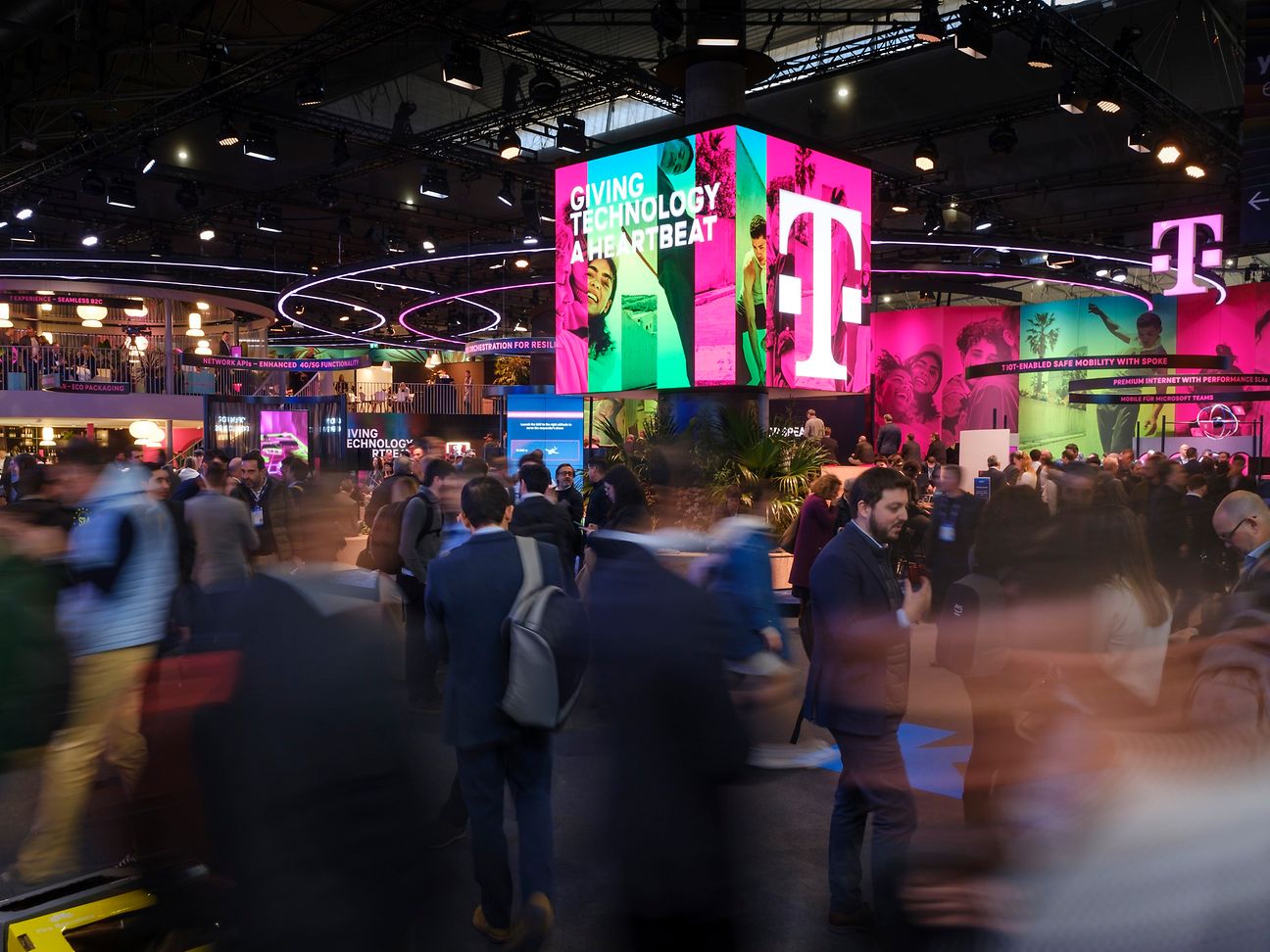 Deutsche Telekom booth at MWC Barcelona 2023.