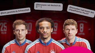die FC Bayern-Spieler Leon Goretzka, Leroy Sané und Thomas Müller