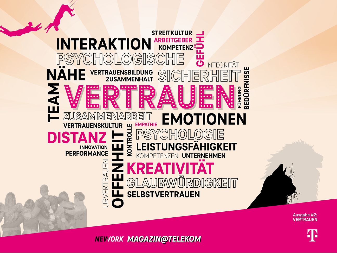 Auf dem Cover stehen in Worten die unterschiedlichen Facetten von Vertrauen