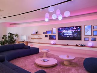 The home area of the T Gallery, divided into home office, living room and kitchen.