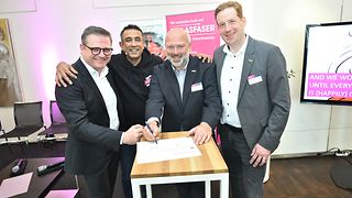 Von Links: Thilo Höllen, Srini Gopalan, Patrick Helmes und Christian Graumann.