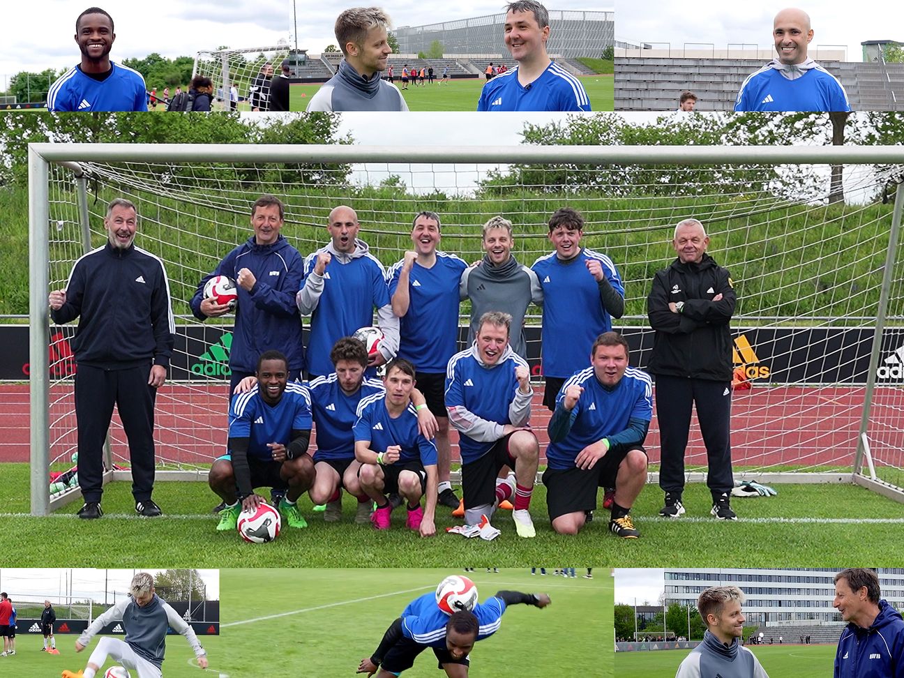 Fotocollage, Spielern der Special Olympics Deutschland und Pascal Gurk. 