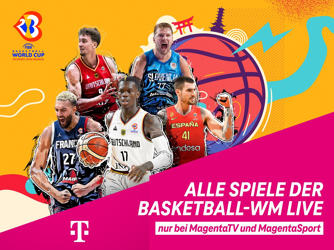 Großes Saisonfinale Basketball-WM und Vorbereitungsspiele bei MagentaSport Deutsche Telekom