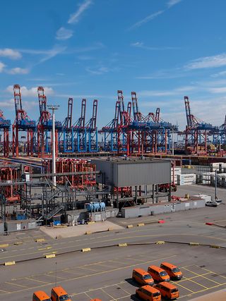 EUROGATE-Containerterminal am Hamburger Hafen – bald mit einem 5G-Campus-Netz. 