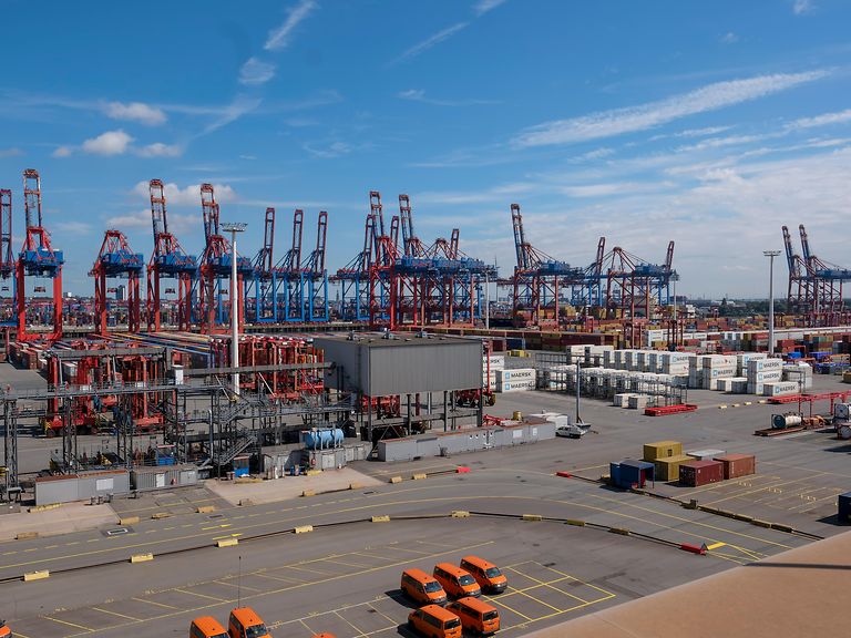 EUROGATE container terminal at the Port of Hamburg. 