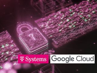 Logos von T-Systems und Google Cloud