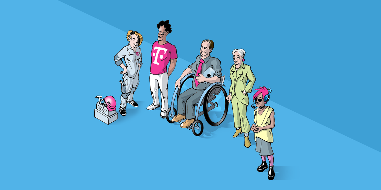 Eine Gruppe von fünf Menschen.