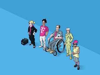 Eine Gruppe von fünf Menschen.