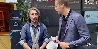 Business partners conducting an interview.