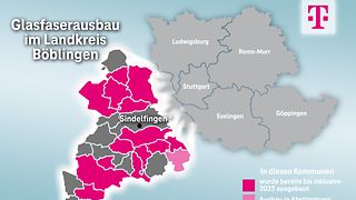 Ausbaukarte für den Landkreis Böblingen.