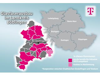 Ausbaukarte für den Landkreis Böblingen.