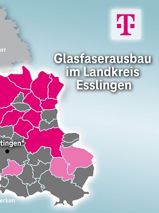 Ausbaukarte für den Landkreis Esslingen.