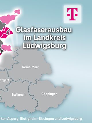 Ausbaukarte für den Landkreis Ludwigsburg. 