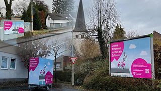 Telekom sucht mit Plakaten nach Mobilfunkstandorten