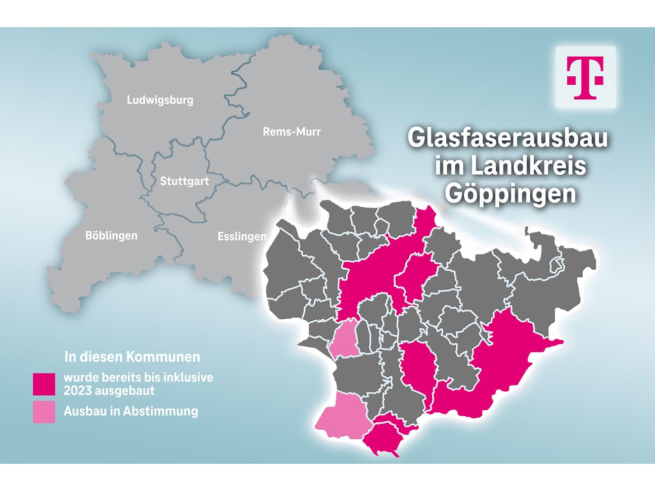 Ausbaukarte für den Landkreis Göppingen.