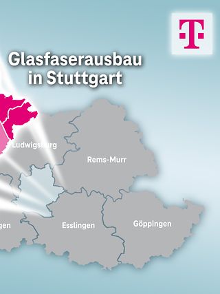 Ausbaukarte für die Landeshauptstadt Stuttgart.