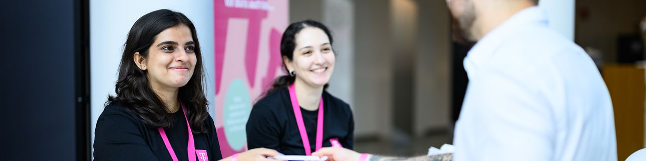 Donation and typing initiative at a Telekom event