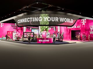 Front view of the Telekom stand