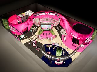 A bird's eye view of the Deutsche Telekom booth