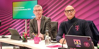 From left: Christian Illek and Tim Höttges at the press conference