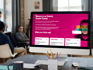 Computer screen showing diversity e-learning.